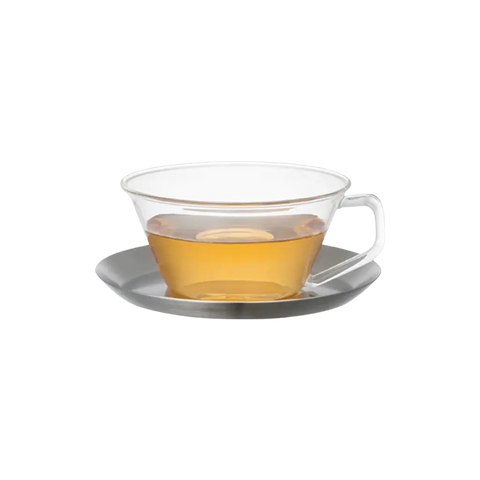 Kinto CAST Filiżanka i spodek 220 ml Stal nierdzewna