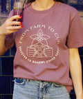 Unisex tričko From Farm to Cup by La Bohème Café fialová
